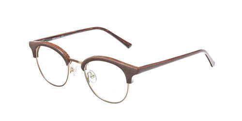 Retro Modell R1940 Brille mit Qualitätsgläsern, Farbe: Braun/Gold